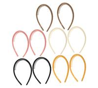 Gogogmee 10pcs Womens Non Slip Headbands with Teeth Stretch Hair Bands for Skincare Sports Everyday Use Hair Taming Accessory for Messy Strands Fashionable Hairbands in Black White Pink
