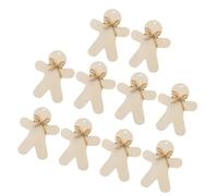 Gogogmee 10PCS Wooden Christmas Tree Hanging Ornaments Gingerbread Man DIY Unfinished Wood Tags 60cm Strings Xmas Decorations for Holiday Party Supplies