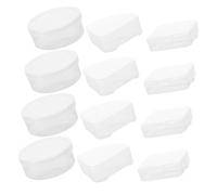 Gogogmee 12 pcs Cosmetic Sponge Boxes Triangular Round Rectangular Powder Puff Cases Portable Makeup Puff Holders for Travel Compact Storage Organizer for Makeup Accessories