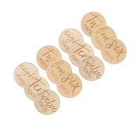 Gogogmee 12 pcs Double-Sided Wooden Monthly Cards Smooth Surface Round Progress Plaques for Parents Photography Props and Growth Recording