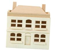 Gogogmee 12 Scale Mini House Ornament Natural Wood Tiny Villa Model for Doll Accessories and Crafting Decor