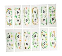 Gogogmee 12 Sheets St Patrick's Day Face Makeup Stickers Fun Shamrock Temporary Body Stickers for Parties Irish Festival Celebrations and Holiday Events Skin Friendly Comfortable Designs
