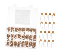 Gogogmee 1200pcs Ceramic Capacitor Kit Assorted Values Monolithic Dc Capacitors for Audio Power Supply Electronics Ceramic and Iron Components