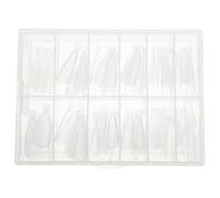 Gogogmee 120Pcs Crystal Nail Tips with Measurement Scale False Nail Extensions for Gel Manicure DIY Forms for Professional Art and Salon Use