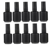 Gogogmee 12PCS 15ML Matte Black Glass Nail Polish Empty Bottles Hairbrush Refillable Nail Varnish Storage Bottles for Professional and Home