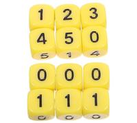 Gogogmee 12Pcs 16Mm Acrylic 0-5 Number Dice Set for Math Learning and Classroom Teaching, Multi-Sided Board Game Dice Props for Educational Games and Party Accessories
