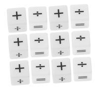 Gogogmee 12pcs Acrylic Math Sign Dice for Classroom Learning Fall-resistant Teaching Props with Arithmetic Symbols Educational Counting Game for Students