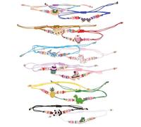 Gogogmee 12pcs Beaded Bracelets Cartoon Designs Jewelry Party Favors Sweet Birthday Dress Up Stage Show