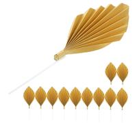 Gogogmee 12pcs Bohemian Leaf Cake Picks Elegant Paper Fan Cake Decorations for Weddings Birthdays and Showers to Inspire Creativity