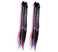 Gogogmee 12pcs Braided Ponytail Wig Headdress Hair Extensions for Girls Hair Braids Rope Gradient Rope Extensions Synthetic Braided Ponytail Long Women