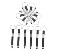 Gogogmee 12pcs Capacitive Stylus Pens with Key Rings Portable Touchscreen Ballpoint Pens Black and Silver for Smooth Writing and Easy Carrying