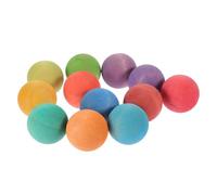 Gogogmee 12pcs Colored Wooden Balls Early Learning for Frosted Rainbow Round Balls Lightweight Sensory Educational Game to Develop Hand-eye Coordination and Cognitive Skills