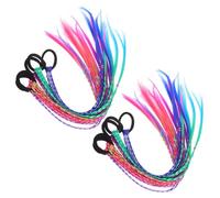 Gogogmee 12pcs Colorful Wig Ponytail Ponytail Extensions for Extension for Hair Colorful Braiding Hair Wigs Fake Braids Plastic