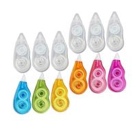 Gogogmee 12Pcs Correction Tapes for Students with Long Adhesive Tape Ergonomic Non-slip Design Quick Mistake Fixing for School Office Use Includes Plain and Rainbow Color