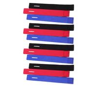 Gogogmee 12pcs Elastic Fishing Rod Protective Straps Adjustable Weather-resistant Tackle Ties for Secure Rod Management Portable Fishing Belt Wraps in Black Red Blue for Travel and Outdoor