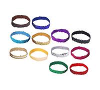 Gogogmee 12pcs Elastic Headband for Women Sequins Sparkly Headbands for Parties Disco Nights Spa Days Hair Accessories for Girls and Women Random Color