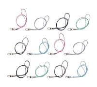 Gogogmee 12pcs Elastic Thin Lanyards for Id Card Holder Employee Name Badge Neck Strap Clip Card Holder Lanyard for Daily Use Office School