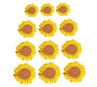 Gogogmee 12pcs Embroidered Sunflower Patches with Heat-Bond Backing for DIY Clothes Bags Hats and Casual Wear Decoration and Repair Small to Extra Large for Women