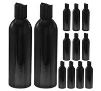 Gogogmee 12pcs Empty Travel Toiletries Bottles Reusable Leakproof Press Disk Top Cap for Shampoo Body Wash Lotion Dispenser Bottles Travel Plastic