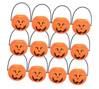 Gogogmee 12Pcs Halloween Pumpkin Candy Buckets Snack Containers Pumpkin Shaped Treat Holders for Trick Treat Party Decor Random Style Random Color
