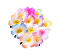 Gogogmee 12pcs Hawaiian Plumeria Flower Hair Pins Decorative Barrettes for Wedding Beach Party Bridal Hair Accessories with Dentate Clips