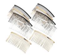 Gogogmee 12pcs Metal Hair Combs Wire Twist Side Combs with Matte Black Gold Silver Colors for Bridal Wedding Veil DIY Hair Accessories for Women