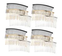 Gogogmee 12pcs Metal Hair Side Combs with Smooth Teeth Matte Black Gold Silver Hair Clips for Women Elegant Vintage Accessories for Bridal Veil DIY Styling and Updo Holders