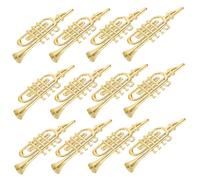 Gogogmee 12pcs Miniature Musical Instrument Christmas Tree Ornaments Trumpet Flute Saxophone DIY Wreath Accessories for Dollhouse Holiday Decorations Craft Embellishments