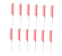 Gogogmee 12pcs Pink Pintail Hairdressing Comb Set Professional Barber Hair Combs for Highlighting and Styling Suitable for Home and Travel Use