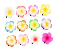 Gogogmee 12pcs Plumeria Hair Clips with Secure Clip Mechanism Multi-color Hawaiian Flower Accessories for Women and Suitable for Summer Parties Weddings and Casual Outfits