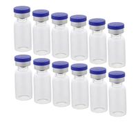 Gogogmee 12pcs Small Glass Vials with Sealing Caps for Laboratory Sample Storage Liquid and Powder Bottles Leak Compact Containers for Travel and Essential Oils