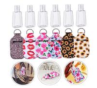 Gogogmee 12pcs Travel Bottles Set Refillable Containers Lids Hand Perfume Sun Sub Empty Portable Bottle Covers Key Ring