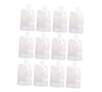 Gogogmee 12pcs Travel Subpackage Pouch Space-Saving Frosted Cosmetic Storage Bags with Nozzle for Refillable Lotion and Toiletries Leakproof Stand-up Design for Convenient Skincare Liquid