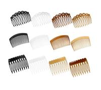 Gogogmee 12pcs Vintage Plastic Hair Side Combs Teeth for Women Lightweight Gentle Styling Accessories for Bun Chignon Wedding Veil Travel Friendly Hair Clips