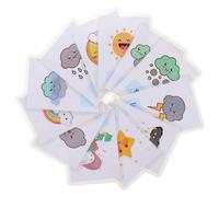 Gogogmee 12Pcs Weather Cognition Cartoon Flash Cards for Early Learning English Words Educational Tool Laminated Lightweight for Preschool