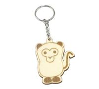 Gogogmee 12pcs Wooden Cartoon Animal Keychain Set Pendant Diy Carved Key Rings for Children, Creative Mixed Designs, Random Styles for or Party Favor