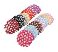 Gogogmee 14Pcs Women Snood Hair Bun Net Mixed Color Flight Attendant Hair Cover for Dancers Neat Tidy Hair Accessory for Summer Performance Skating