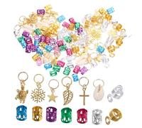 Gogogmee 150pcs Hair Jewelry Braid Accessories for Women Dreadlocks Accessories Assorted Braids Charms Hair Cuffs Pendants