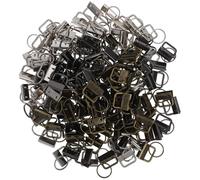 Gogogmee 150pcs Key Fob Hardware Set Metal Tail Clips with Key Rings Lanyard Wristlet Clamp Supplies for DIY Keychain Crafting in Silver Antique Green and Black