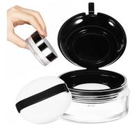 Gogogmee 15g Loose Powder Container Sleek Plastic Powder Compact Case with Sponge Puff Safety and Leak-proof Design for Women Business Trips and Shopping