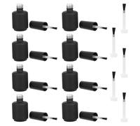 Gogogmee 15ml Matte Black Glass Nail Gel Bottles Set with 13pcs Including 8 Empty Nail Polish Containers and DIY Manicure Storage