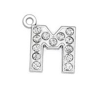 Gogogmee 15mm Diamond Letter Charms A-z Set 26pcs Alphabet Pendants for Diy Jewelry Making Necklace Bracelet Keychain Bling Decoration