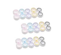 Gogogmee 15pcs Dual Lens Storage Box Transparent Portable Organizer Case Small Holder for Travel and Daily Use Assorted Pink Blue Purple Yellow Black Colors