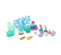 Gogogmee 15pcs Miniature Ocean Animals Resin Figures Realistic Life Decorations for Dollhouse Aquarium Fairy Garden Micro Landscape DIY Crafts Vibrant Coral Eel Sea Snail Ornaments