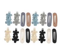 Gogogmee 16pcs Large Matte Flower Hair Clips Elegant Floral Flat Claw Clips for Fringe and Side Bangs Non-slip Vintage Hair Barrettes for Travel and Daily Styling