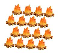 Gogogmee 16pcs Miniature Resin Campfire Models for DIY Crafting Weather-resistant Micro Bonfire Ornaments with Detailed Flame Texture for Garden Decor Dollhouse Scenes and Outdoor Party