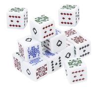Gogogmee 16Pcs Portable White Poker Dice Square Corner Lightweight Liars Dice Prop for Party Banquet Table Games and Bar Entertainment Supplies