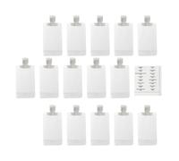 Gogogmee 16pcs Travel Refillable Bottles Set with 100Ml Lotion Dispensers and Waterproof Label Stickers, Portable Cosmetic Containers for Shampoo, Shower Gel, and Skincare Storage