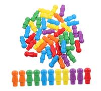 Gogogmee 180pcs Wooden Board Game Pawns Colorful Human-shaped Replacement Pegs for Chinese Checkers Strategy Games Smooth Rounded Edges Safe for Family Play