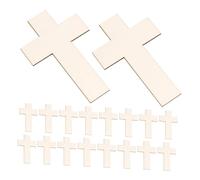 Gogogmee 18pcs Wooden Cross Cutouts Unfinished DIY Wood Pieces for Craft Projects Spiritual Home Decor Wedding Christmas Church Events